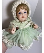 handmade Beautiful porcelain doll with Dress and bonnet - £220.64 GBP