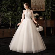 Elegant Wedding Dresses Lace Up Ball Gown High Neckline - £135.88 GBP