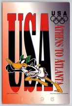 Looney Toons 1996 Olympics USA Daffy Duck Athens To Atlanta 4x6 Postcard S29 - £3.15 GBP