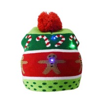 Gingerbread Man Pompom Hat LED Light Up - £8.69 GBP