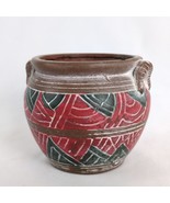 Vtg Hand Painted Succulent Planter Redware Pottery Crock Mexican Southwe... - $329.73 MXN