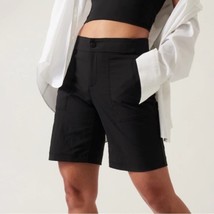 ATHLETA | ripstop stretch nylon black trekkie shorts | size 10 | hiking outdoor - £27.01 GBP