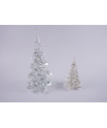 HANDMADE CRYSTAL GLASS CHRISTMAS TREE 8inch &amp; 4.5inch - €17,36 EUR
