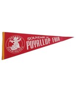 Vintage 1960&#39;s Puyallup Fair Large 29&quot; Red Stiff Felt Pennant Western Wa... - £19.40 GBP