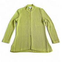 VTG Griffith Gray St. John Womens Textured Knit Cardigan Sz P Chartreuse... - $34.60