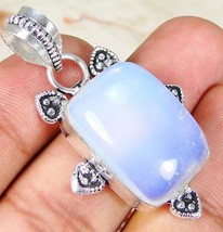 Opalite &amp; 925 Silver Handmade Pendant 43mm WITH 92.5%Silver chain/giftbox - £43.06 GBP