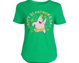 SpongeBob SquarePants Juniors St. Patrick&#39;s Day Graphic Tee Short Sleeve... - $14.84