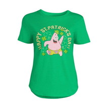 SpongeBob SquarePants Juniors St. Patrick&#39;s Day Graphic Tee Short Sleeves Size L - £11.86 GBP