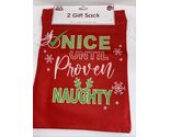 2pc Cute Funny Large Red Christmas Gift Sack, 15 x 11 in.—(NEW)—SHIPS IN... - $12.75