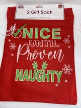 2pc Cute Funny Large Red Christmas Gift Sack, 15 x 11 in.—(NEW)—SHIPS IN... - $12.75