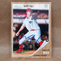 2011 Topps Heritage Minors #168 Trevor May SIGNED Clearwater Threshers Autograph - £3.15 GBP