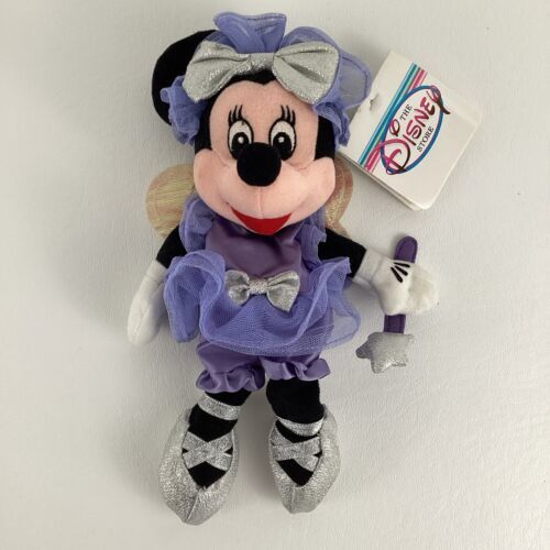 Disney Store Sugar Plum Minnie Mouse 9" Plush Bean Bag Stuffed Toy Doll w TAGS - £15.60 GBP