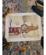 Print Arch McDonnell Painting Claremont Junction Railroad Station NH Tra... - £15.33 GBP