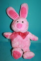 Dan Dee Easter Bunny Rabbit 15&quot; Hot Light Pink Plush Bow 2011 Stuffed Soft Toy - £18.22 GBP
