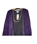 Women's Purple Tie-front fukara duster jacket Coldwater Creek Cruise Work size L - $59.39