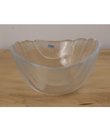 Nybro Sweden 8&quot; Crystal Art Glass Bowl by Paul Isling Shell Clear Textured - $40.32 CAD