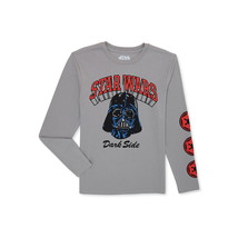 Star Wars Boys Long Sleeve Darth Vader Graphic T-Shirt Silver XL (14-16) - $15.83