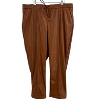 Nine West Brown Faux Leather Pull On Pant Size XXL New - $27.98