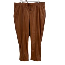 Nine West Brown Faux Leather Pull On Pant Size XXL New - £22.00 GBP