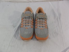 HI-TEC Figaro Jr Girls Grey &amp; Peach Sneaker Shoe Hi Tec Kids sz4 w/SOLE Insert - £17.67 GBP