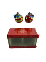 Fitz Floyd Kringle Ornament Shaped Christmas Salt Pepper Shakers Ceramic... - £9.51 GBP