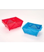 Kuhn Rikon 2 Piece Folding Colander Baskets Red/Blue K65360 QVC Storage NEW - €21,28 EUR