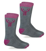 Huntworth Girls Kids Youth Boot Socks Merino Wool Cushion Outdoor Crew P... - £12.78 GBP