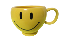  Vtg 90sTeleflora Gift Large Smiley Face Coffee Tea Mug Large Yellow Holds 20 Oz - £10.28 GBP