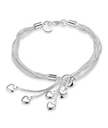 925 Sterling Silver Charm Round Bangle Womens Fashion Bracelet DLH067 - £9.60 GBP
