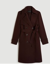 New Ann Taylor Chocolate Brown Long Sleeve Lined Belted Trench Coat Sz L - £119.89 GBP