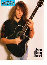 Jon Bon Jovi teen magazine pinup clipping tight jeaens black guitar hot ... - £2.75 GBP
