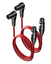 Three Feet Of Right-Angled, Two-Pack Male-To-Straight Female Xlr, And Sp... - £31.22 GBP