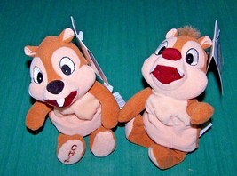 The Disney Store - CHIP &amp; DALE - Plush Beanbags - 7.5&quot; tall - NWT! (Small stain) - £15.97 GBP