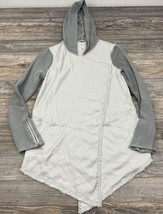Anthropologie Free People Jacket Women&#39;s XS Gray Linen Blend Snap Wrap H... - £19.46 GBP