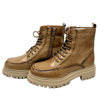 Miz Mooz Lace Up Side Zip Boots Sand 37EU / 7 Us New #R-20 - £49.65 GBP