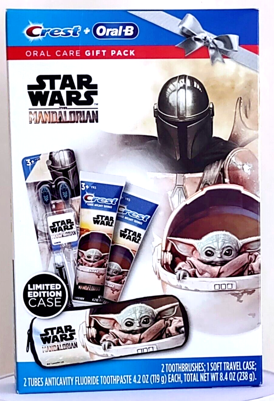 Crest Oral B Star Wars Mandalorian Oral Care Gift Pack Grogu Baby Yoda with Case - $15.44