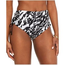 $44 BAR III Stretch Lined Full Coverage Tie High Waisted Bottom Black Medium - $23.76