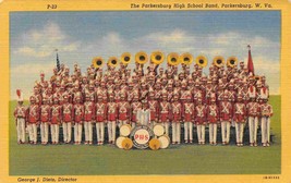 Parkersburg High School Marching Band West Virginia linen postcard - £5.18 GBP