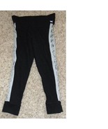 Womens Yoga Pants Victorias Secret Black Elastic Waist Cropped Strappy-s... - £27.19 GBP