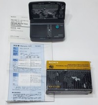 Sony Portable AM/FM Radio World Time Clock ICF-C1100 Box &amp; Instructions VTG - $59.97