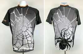 Nuckily Spider Web Bike Jersey Mens Large Full zip Nuk Black - $32.62