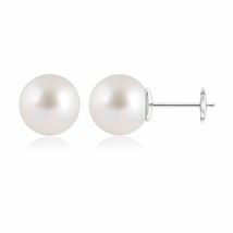 South Sea Cultured Pearl Solitaire Stud Earrings in 14K Gold (Grade-AAAA , 12MM) - £820.24 GBP