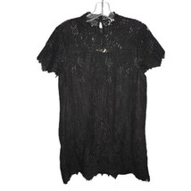 Entro Black Floral Lace Short Sleeve Mini Dress Size S - £16.19 GBP