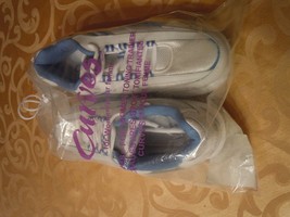 NEW IN ORIGINAL BAG WOMEN’S CURVES SIZE 7 SILVER TONING TRAINER SHOES - $47.99