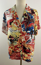 Jams World Women&#39;s L Shirt Top Summer Surf Hawaiian Floral Tropical Rayon - £63.53 GBP