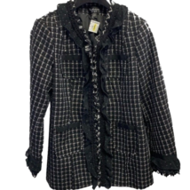 Katherine New York Womens Jacket Multicolor Pockets Ruffle Textured Peti... - £33.61 GBP