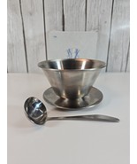 LEONARD SILVER Stainless Round Gravy Bowl w/Attached Underplate, Ladle &amp;... - $301.39 MXN