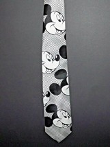 Cervantes Disney Mickey Mouse Necktie Tie Black &amp; White Face Pre-owned (T) - $22.27
