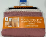 Blissful Benefits By Warner&#39;s Microfiber Hipster with Lace 3-Pack XXXL (... - $8.85