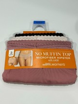 Blissful Benefits By Warner&#39;s Microfiber Hipster with Lace 3-Pack XXXL (10) NEW - £7.07 GBP